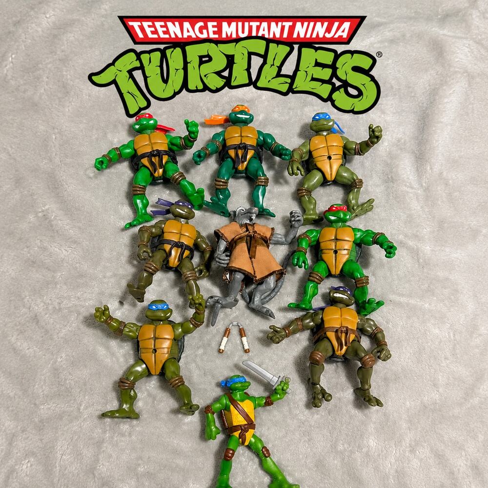 Vintage TMNT 2002 2003 Playmates Action Figure Lot - 8 Figures & Splinter